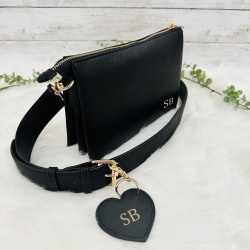 Soft Saffiano Black Cross Body Bag